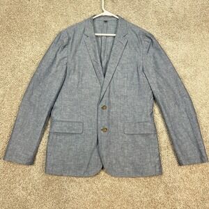 J.‎ Crew Ludlow Blazer 42R Gray Linen Blend Sport Coat Mens Somelos Unstructured